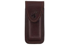 Чохол для складного ножа, ліхтарика на липучці XL (шкіра, велюр, коричневий) MAS