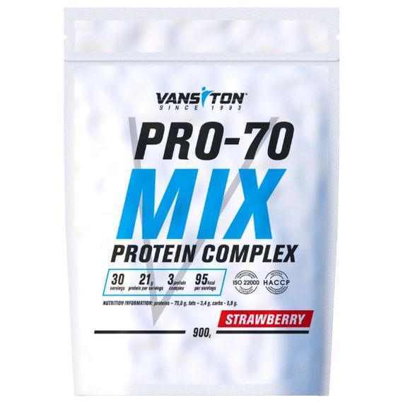 Протеїн Vansiton Pro-70 Mix 900 g /30 servings/ Strawberry