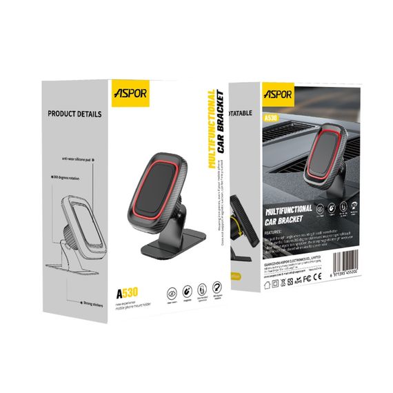 Holder (автотримач) Aspor магнітний A530- чорний | Зображення 3