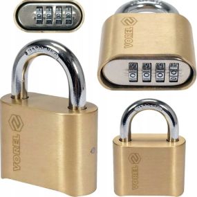 Кодовий замок навісний латунь сталевий дужка VOREL-77612