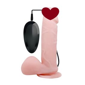 Вібратор реаліст BAILE на присосці, з пультом, 20.5 х 4.4 см sexstyle