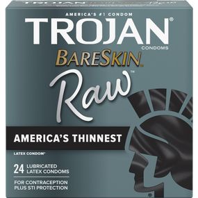 Упаковка 24шт TROJAN BARESKIN RAW