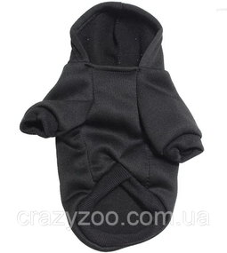 Худі для собак та котів EcoToys Black XXL чорне A: 43 см B: 46 см C: 38 см X-7051