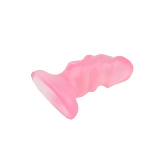 Рифлена анальна пробка Chisa Hi-Rubber Raging Mini Plug, рожева Sex Aura | Зображення 3