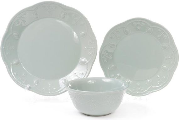 Набір 6 обідніх тарілок Leeds Ceramics Ø28.5см, кам'яна кераміка (м'ятні) | Зображення 1