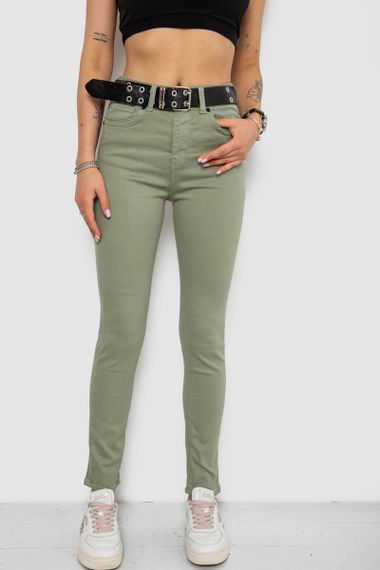 Джинси жіночі Skinny Американки, колір оливковий, 182R00252