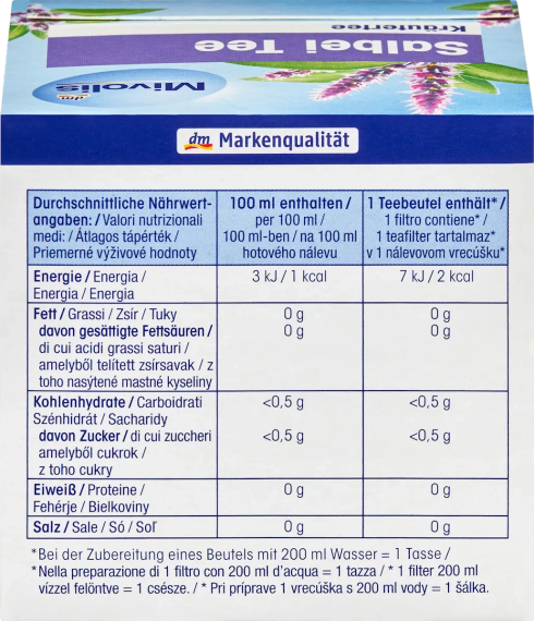 Шавлієвий чай Mivolis Salbei Kräutertee, 12 пакетиків | Зображення 2