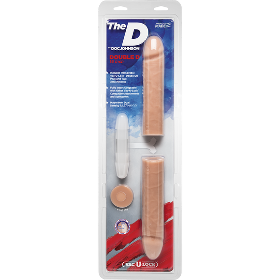 Фалоімітатор подвійний Doc Johnson The D - Double D - 16 Inch - ULTRASKYN, діаметр 4,4 см, Vack-U-Lo | Зображення 4