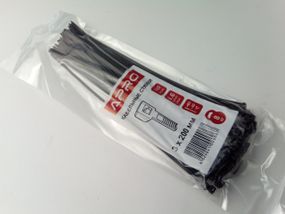 Хомут пластиковий APRO 200х3 (100 шт. в уп.) чорний, 1 ПАКОВКА (CT-B3200)