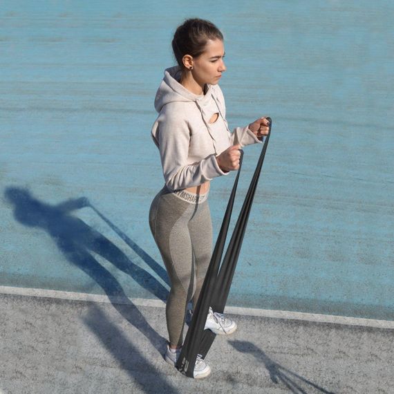 Стрічка-еспандер для спорту та реабілітації Power System PS-4123 Flat Stretch Band Level 3 Grey (25-35кг.) | Зображення 6