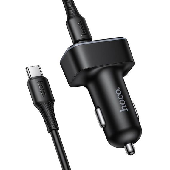 АЗП Hoco Z63A Barry PD42W+QC3.0 (2USB-A/1C) + кабель Type-C to Type-C Black | Зображення 3