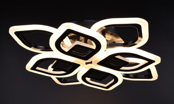 Люстра світлодіодна стельова LED світильник для квартири на стелю лед з пультом 26064 Чорний 10х44х44 см. | Зображення 2