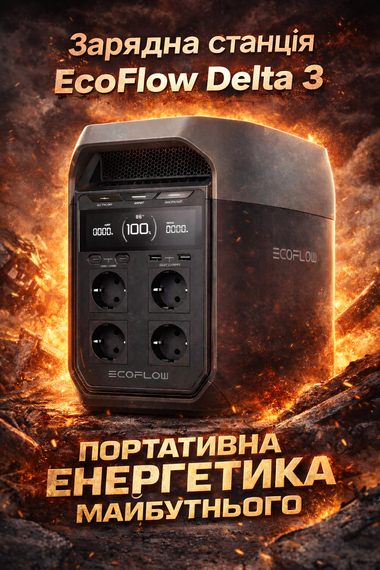 Зарядна станція EcoFlow DELTA 3 1800 Вт 1024 Вт·год із заряджанням від мережі, авто та сонячної панелі | Зображення 1