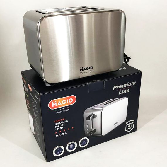 Хорошая тостерница Magio MG-284, Качественный электрический тостер на KO-890 2 ломтика
