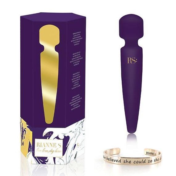 Вібромасажер Rianne S: Bella Mini Wand Purple, 10 режимів, медичний силікон, подарункове паковання Sex Aura | Зображення 5