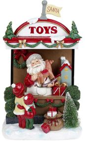 Новорічна композиція «Santa's Toy Store» з LED підсвічуванням 22х14х33см, полістоун