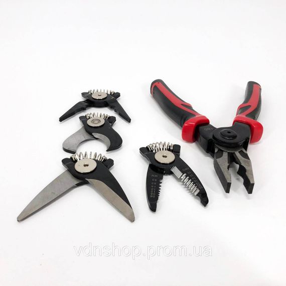 Багатофункціональний набір швидкозмінних інструментів 5 в 1 (плоскогубці, зачищення ізоляції, щипці обтискні) DX-15 | Зображення 4