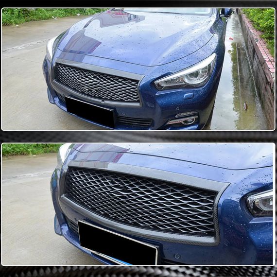 Окантовка решетки радиатора (для Q50 Base/Sport 2014-2017, Карбон) для Infiniti Q50/Q60 | Зображення 2