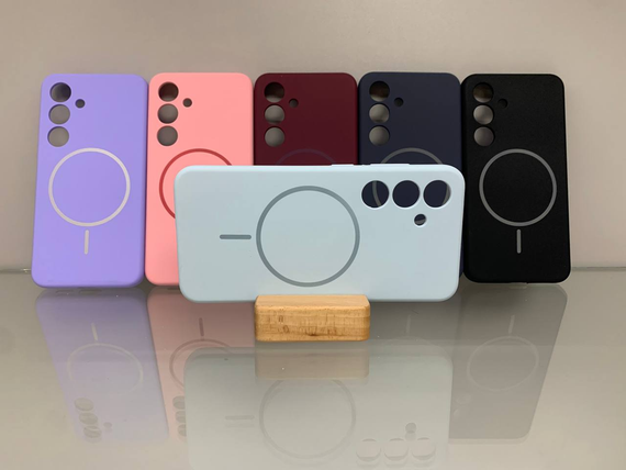 Samsung S24 MagSafe Протиударный чохол Софт Тач чохол голубий