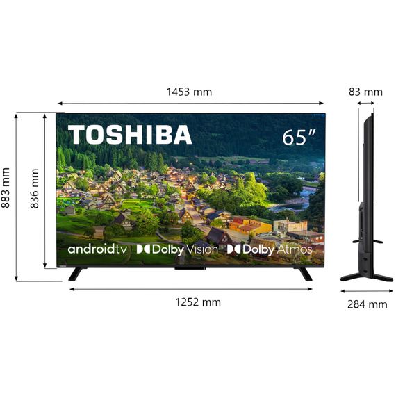 TV 65 Toshiba 65UA2363DG 4K UHD/LED/T2/Android 11/2 x 12W/Dolby Digital/HDMI/Wi-Fi/VESA 400 x 200 M4 | Зображення 4