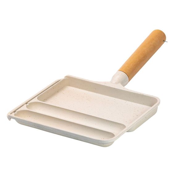 Сковорода прямокутна на 3 секції з антипригарним покриттям бежева HP39572W