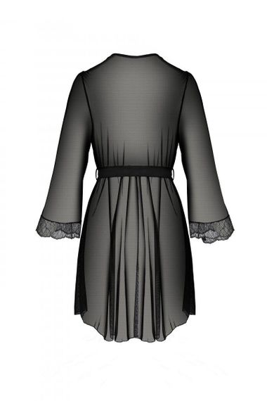Пеньюар Passion AMBERLY PEIGNOIR black, S/M, пояс у комплекті sexstyle | Зображення 3