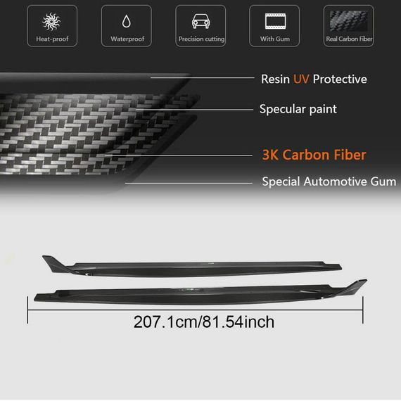 Бокові пороги 2021-2025 V1 (для Sportback, Карбон) для Ауди A5 рр | Зображення 4