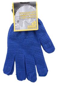 Рукавиці трикотажні сині з ПВХ крапкою (10 клас, 95%- бавовна ,5%-поліестер), розм. 10 83V101