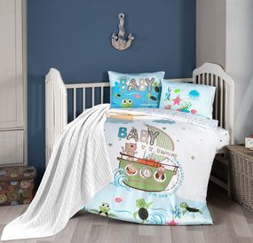 Дитячий комплект постільної білизни з пледом First Choice Baby Digital Satin Nirvana 100х150 см. Discover