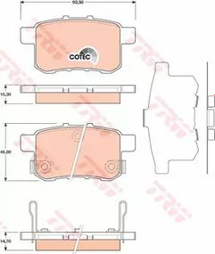 Колодки гальмівні дискові HONDA Accord R 09, TRW (GDB3482)