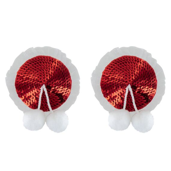 Пестис на соски Paris Hollywood Cache Tetons Pompoms Красно-белые One Size
