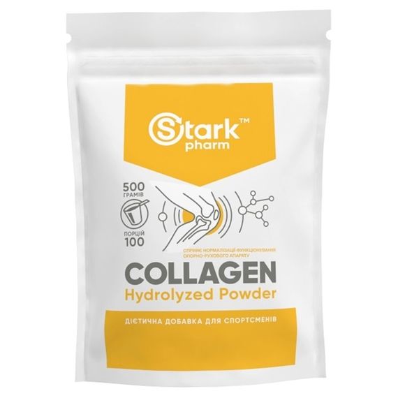 Хондропротектор (для спорту) Stark Pharm Stark Collagen Hydrolyzed Powder 500 g /100 servings/ Pure