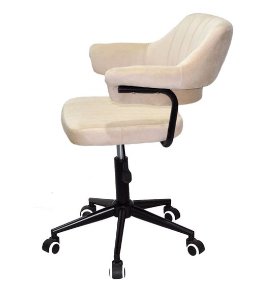 Крісло Jeff BK-Modern Office велюр бежевий B-1032 на чорній нозі-хрестовині модерн з колесами | Зображення 7