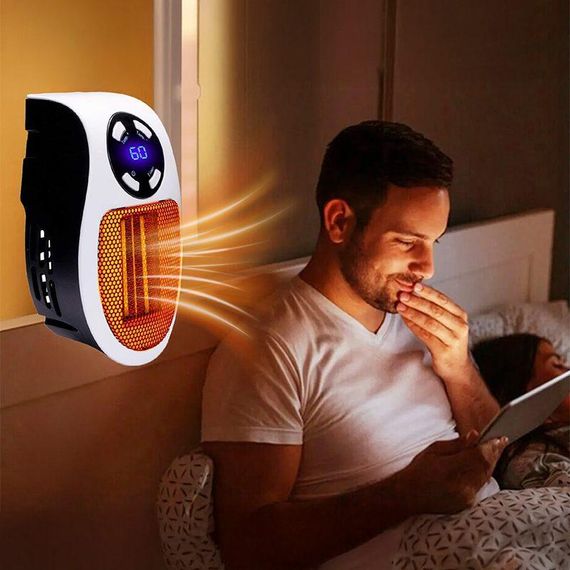 Портативний обігрівач 500W, Portable Heater з дисплеєм / Настінний електрообігрівач | Зображення 4