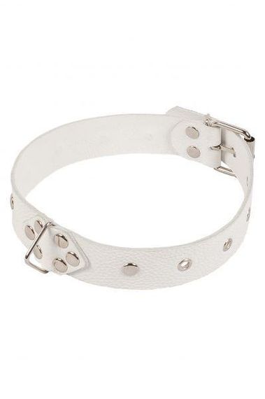 Ошейник Leather Restraints Collar, White Sex Aura