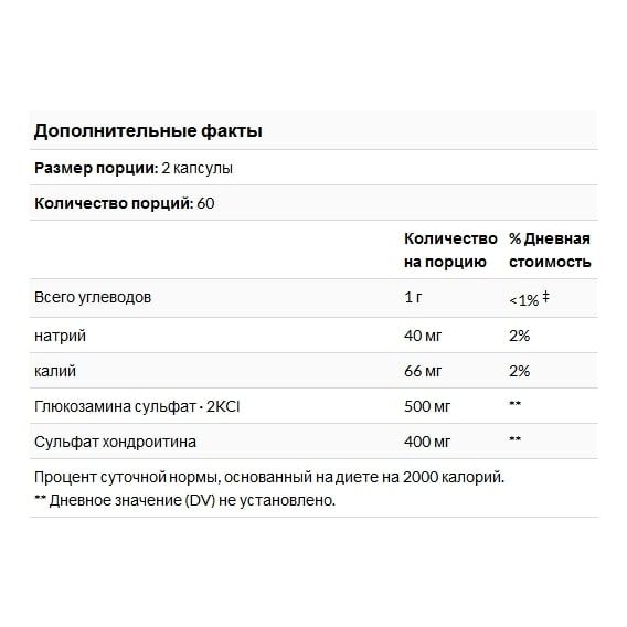 Препарат для суглобів та зв'зок 21st Century Glucosamine 250 mg Chondroitin 200 mg Original Strength 120 Caps CEN-23023 | Зображення 1