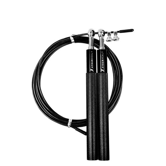 Скакалка швидкісна 4yourhealth Jump Rope Premium 3м металева на підшипниках 0217 Чорна | Зображення 1