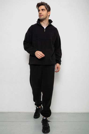 Спортивный костюм мужской на флисе, цвет черный, 238R58620