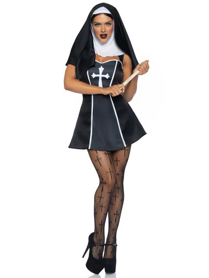 Костюм черниці Leg Avenue, XS, Naughty Nun 2 предмети, чорний | Зображення 4