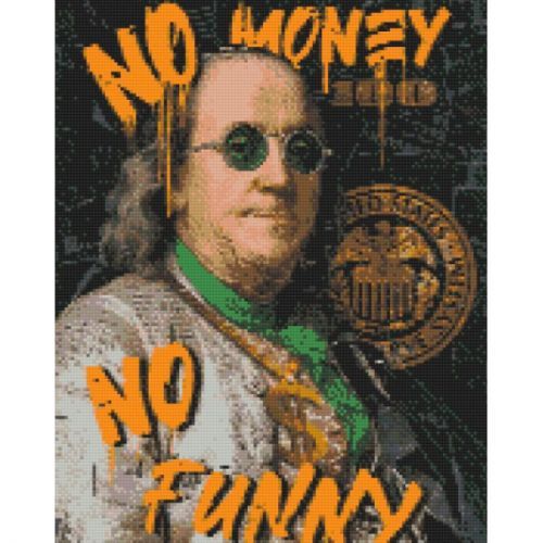Алмазная мозаика "Франклин. No money no funny" 40х50 см