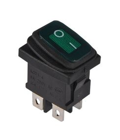 Перемикач KCD1-4-201WN G/B 220V 1 кнопка зелена з підсвічуванням вологозахищена Ny95500703
