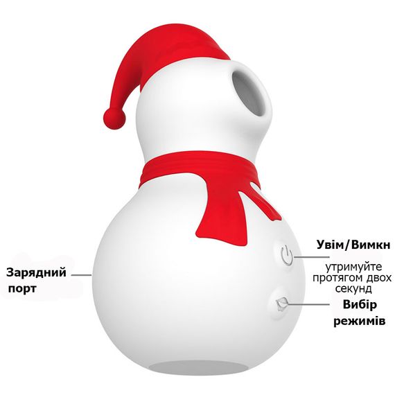 Женский вакуумный вибростимулятор Snowman Clit Sucker (10 режимов) | Зображення 3