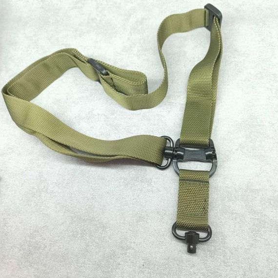 Збройовий одно / двоточковий ремінь з швидкознімними QD антабками олива