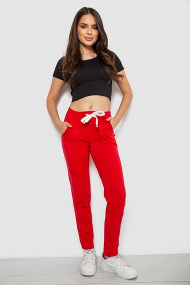 Спортивні штани жіночі, колір червоний, 244R1807-1 | Зображення 1