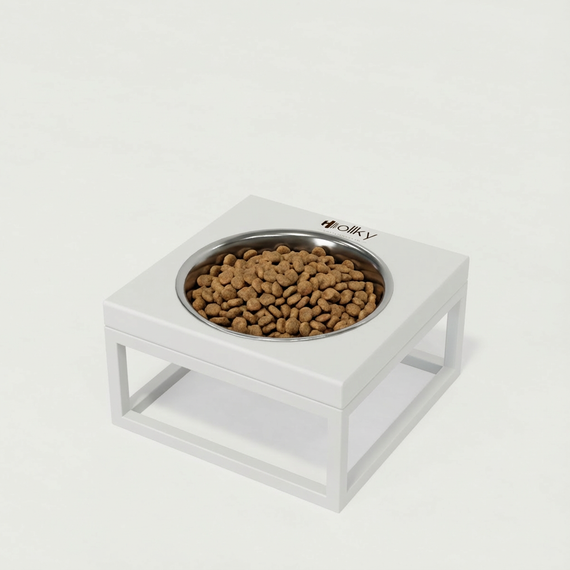Миска на подставке для кошек и маленьких собак Hollky Base Solo S (1 × 0,45 л) Solo S-18187-WHWH