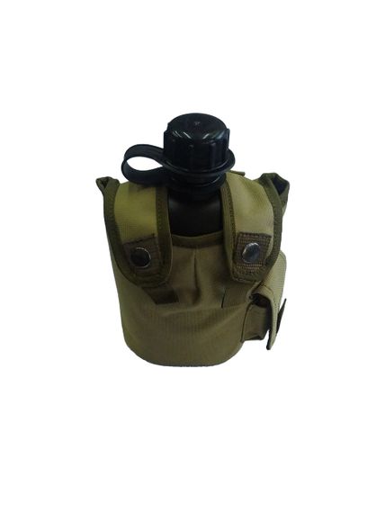 Фляга пластикова М&М 1000 мл Чорна в чохлі Вид 1 Coyote Койот (213569) | Зображення 1