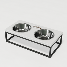Миски на подставке для средних собак и больших котов Hollky Base M (2 × 0,95 л) BM-422110-GRWH