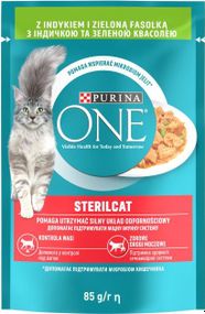 Влажный корм Purina One Sterilcat для стерилизованных кошек с индейкой и зеленой фасолью 48шт*85г