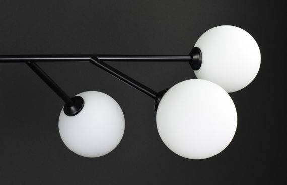 Люстра стельова на 9 лампочок 27419 Чорний 42-72х110х110 см. | Зображення 4