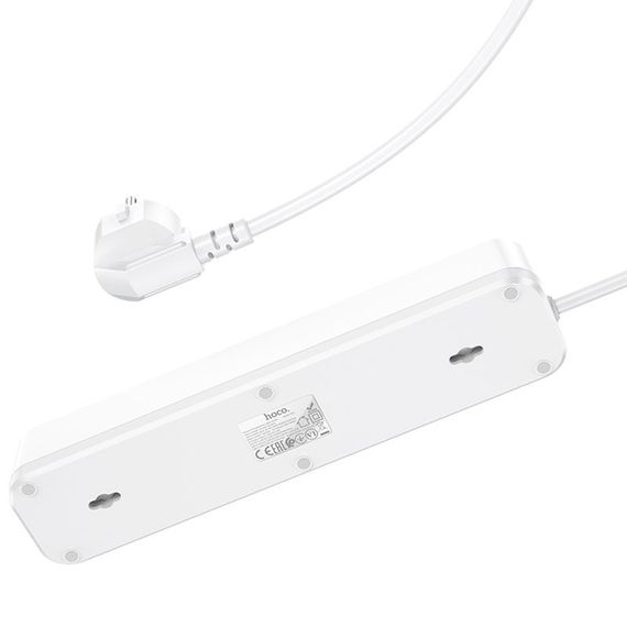 Удлинитель Hoco NS1 Aura PD20W (2USB/1Type-C/4xSocket) White | Зображення 2